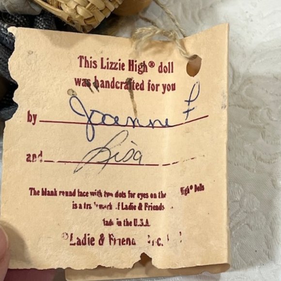 VTG 1998 Wooden Little Pilgrim Girl Doll Lizzie High The Little Ones 6"x4" - Picture 15 of 16